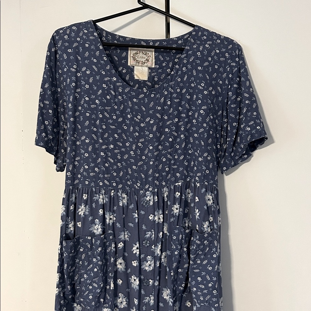 Erika Blue Floral Maxi Dress